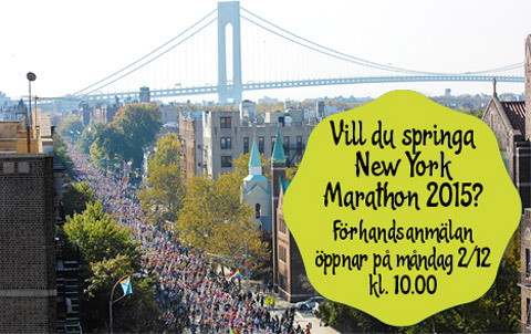Dags för anmälan till N.Y Marathon 2015