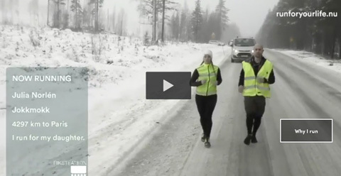 1000 löpare springer från Arktis till Paris för miljön i Run for your life